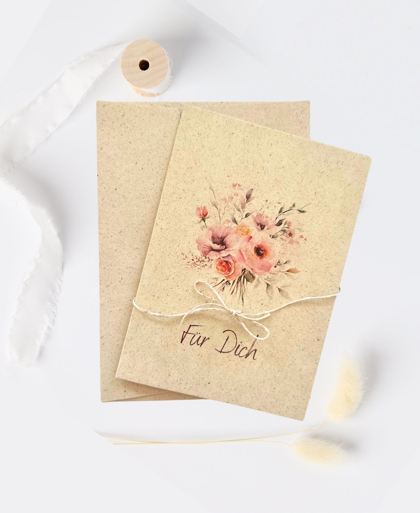 Minimalistische Karte aus umweltfreundlichem Graspapier - wahlweise mit oder ohne Umschla, hergestellt in Deutschland