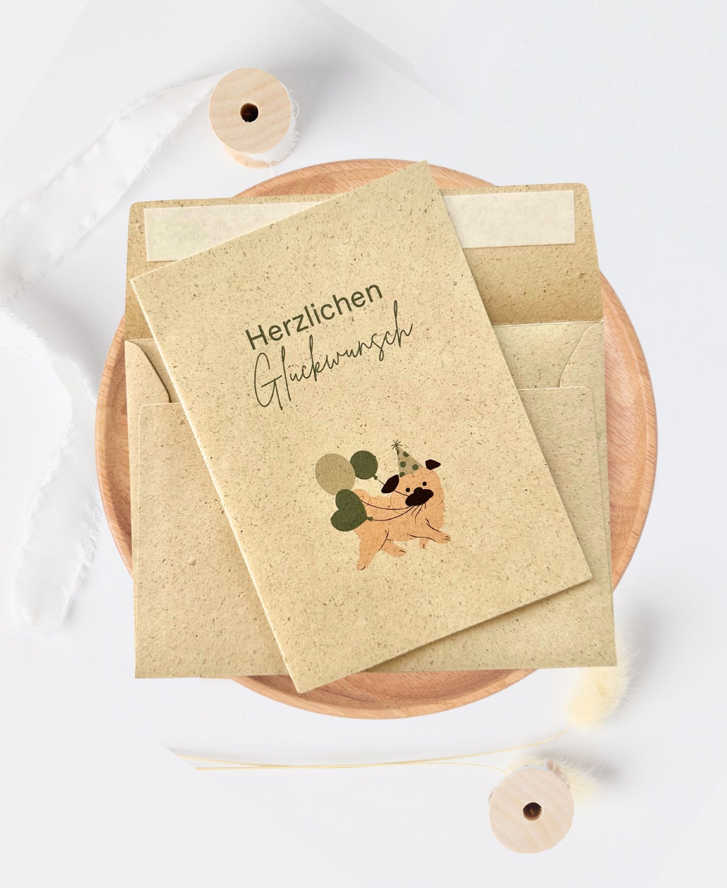 Graspapier-Umschläge ohne Fenster im Set (C6)