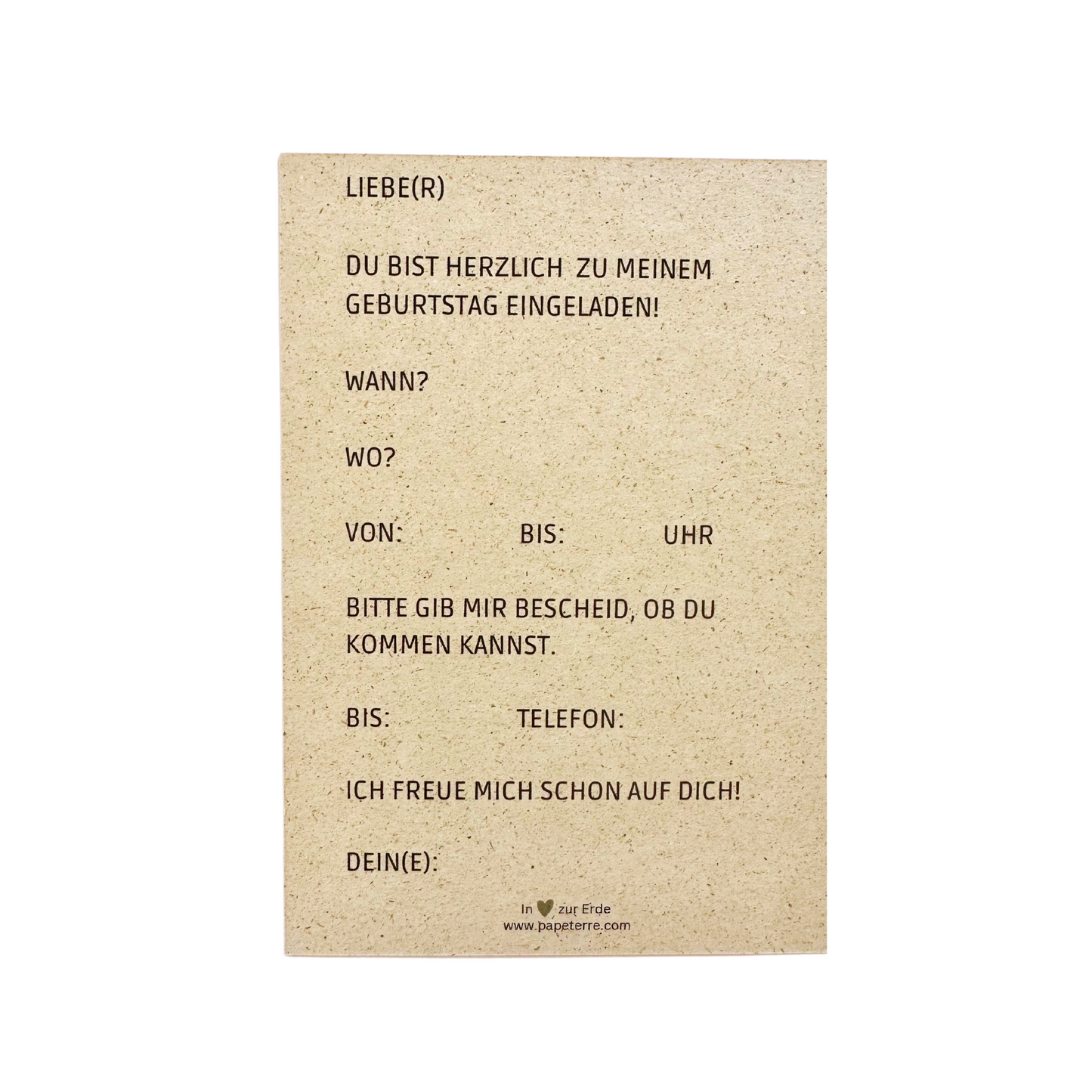 A6 Karte Graspapier - EINLADUNG DINO