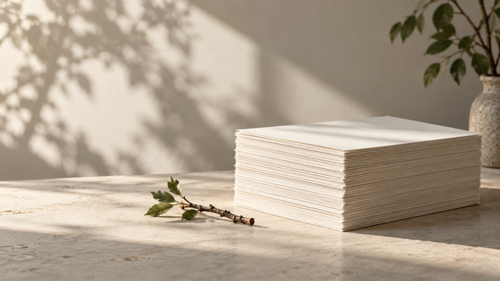 Papierstapel mit Zweig zum weltweiten Papierverbrauch