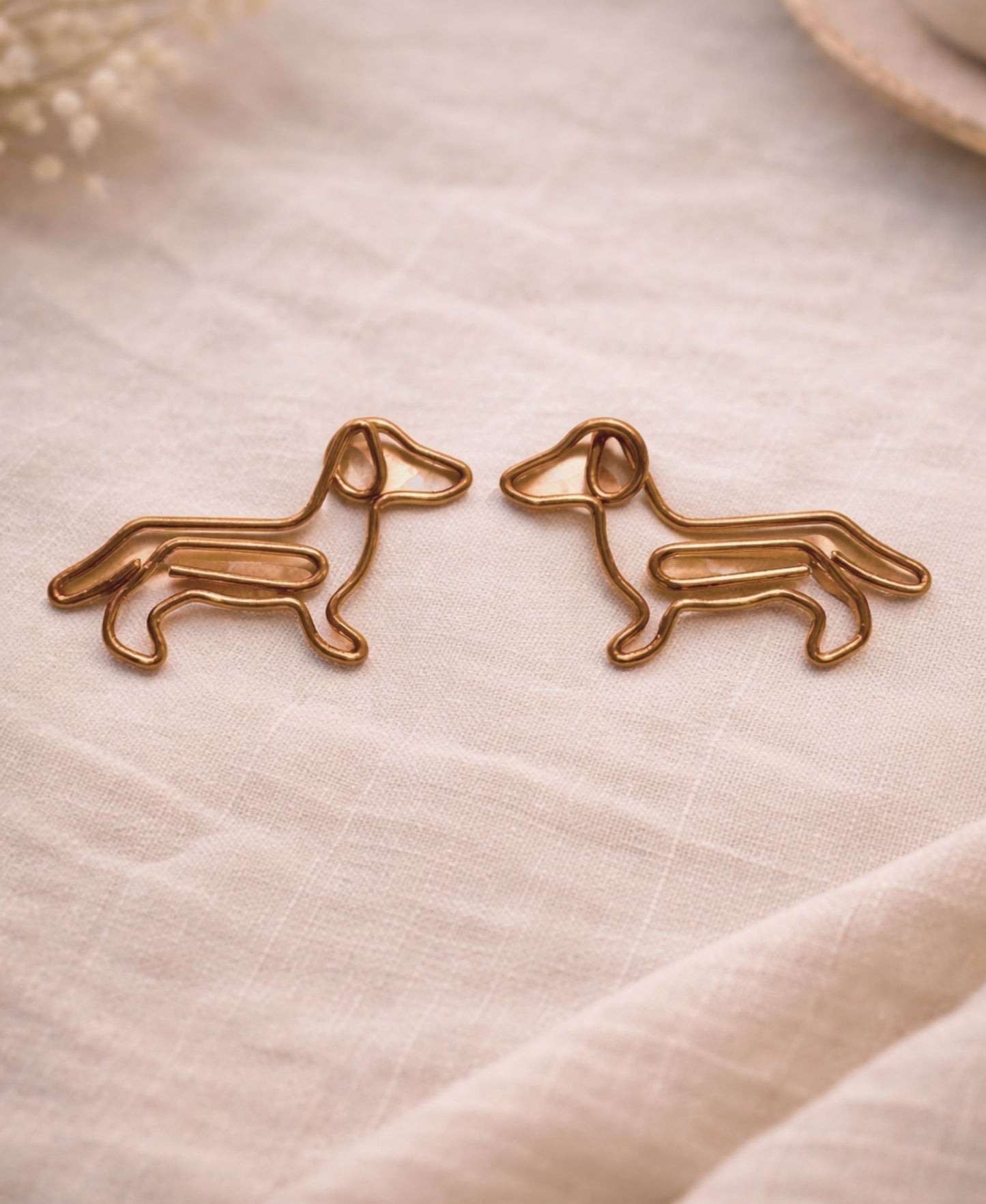 Dackel Büroklammern – kupfer/bronze – Set 5/10/20 Stück | Hund Paperclips