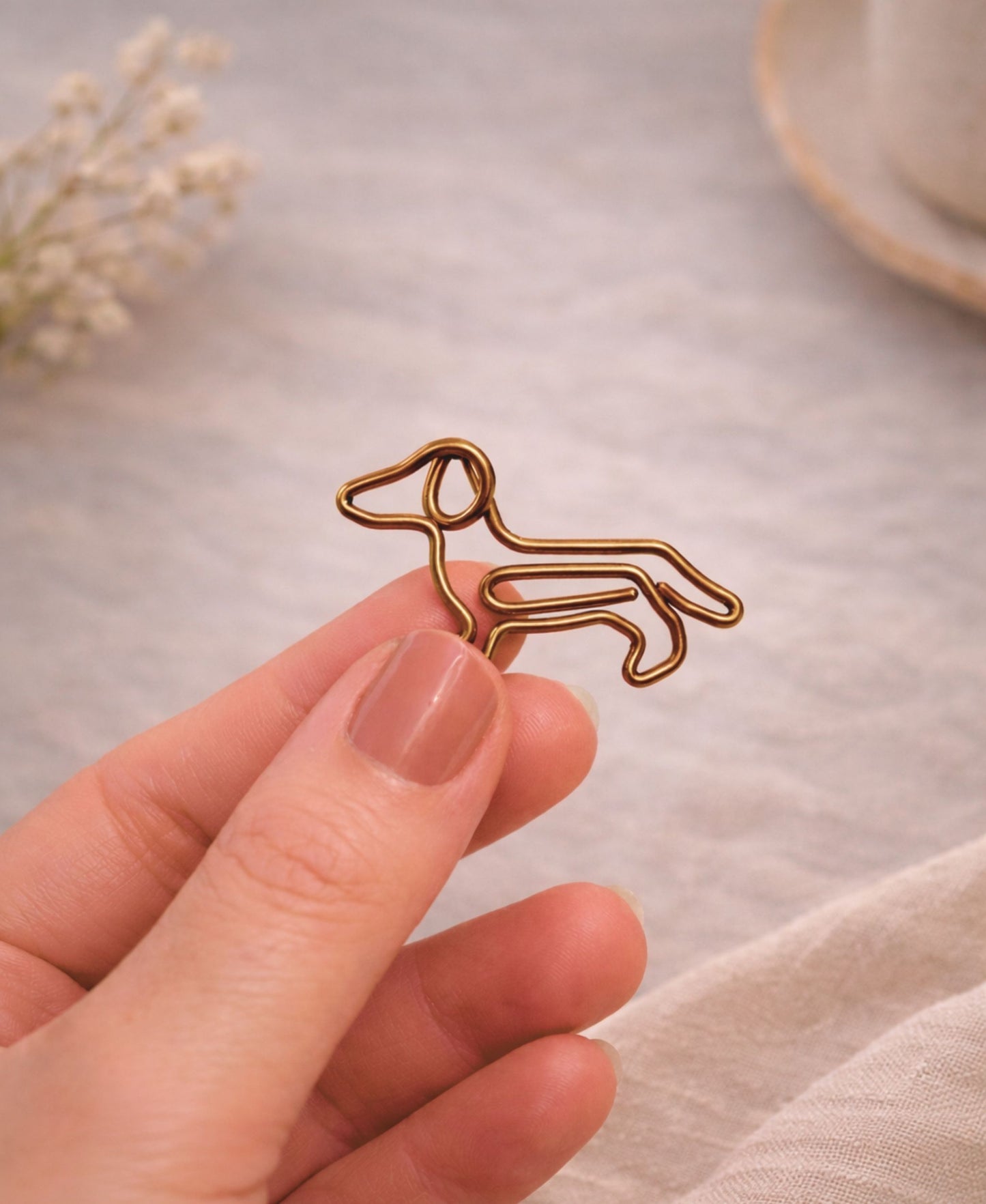 Dackel Büroklammern – kupfer/bronze – Set 5/10/20 Stück | Hund Paperclips