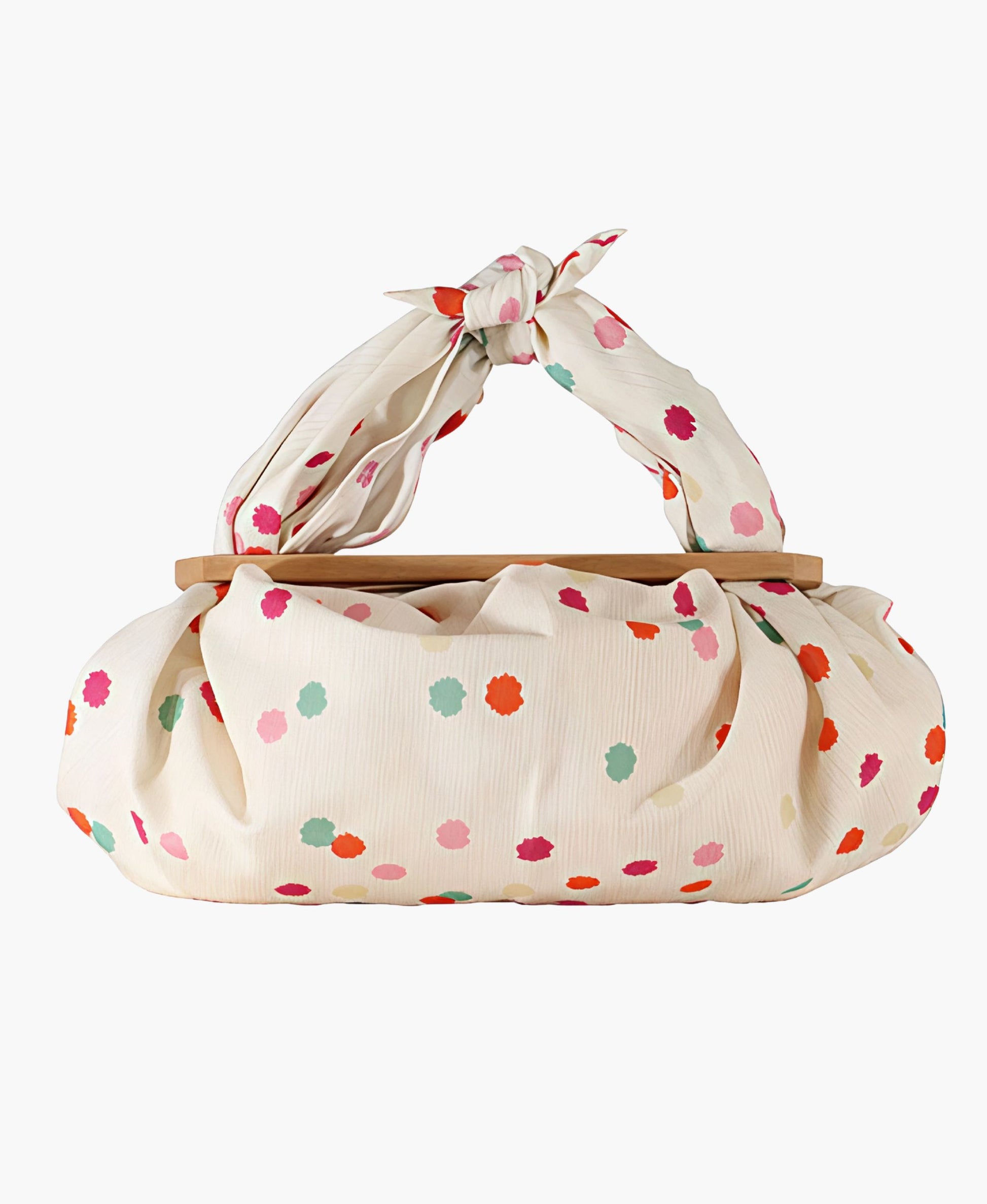 Furoshiki-Tasche DIY mit Patchin, Holzgriffen, Furoshiki Tuch