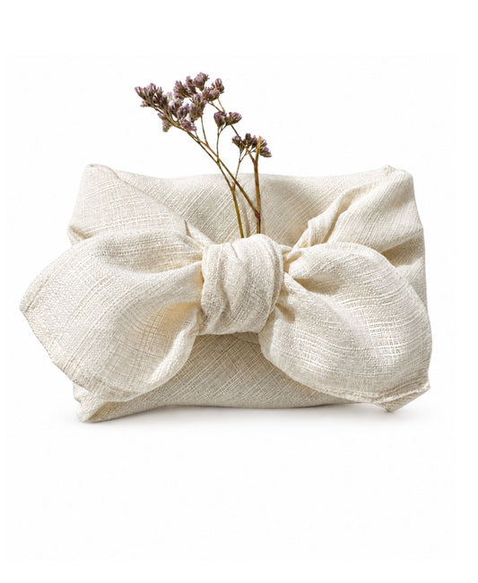 Furoshiki nachhaltige Geschenkverpackung - Ecru S