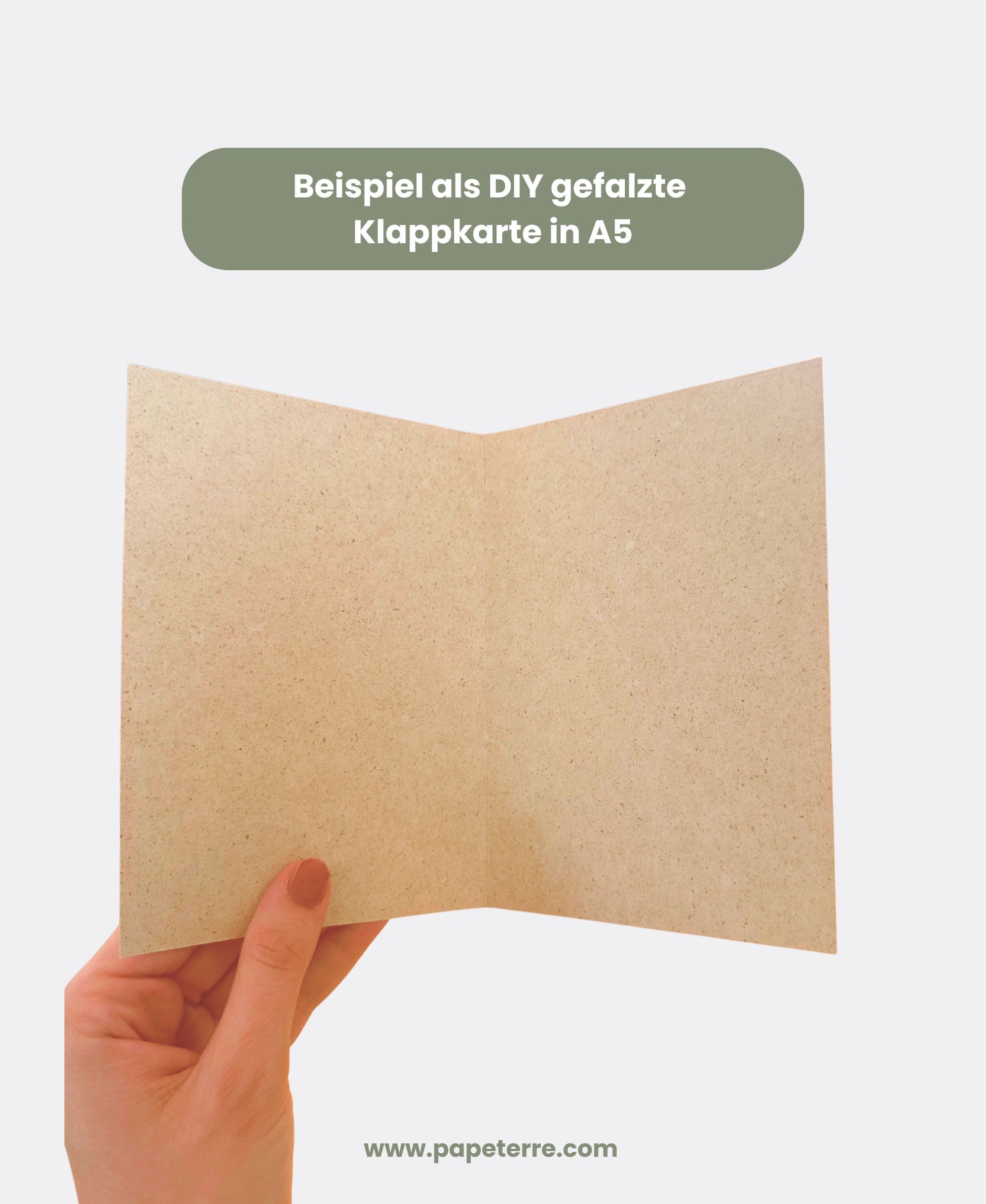 Blanko Karte A5 DIY Klappkarte, gefalzt, Graspapier
