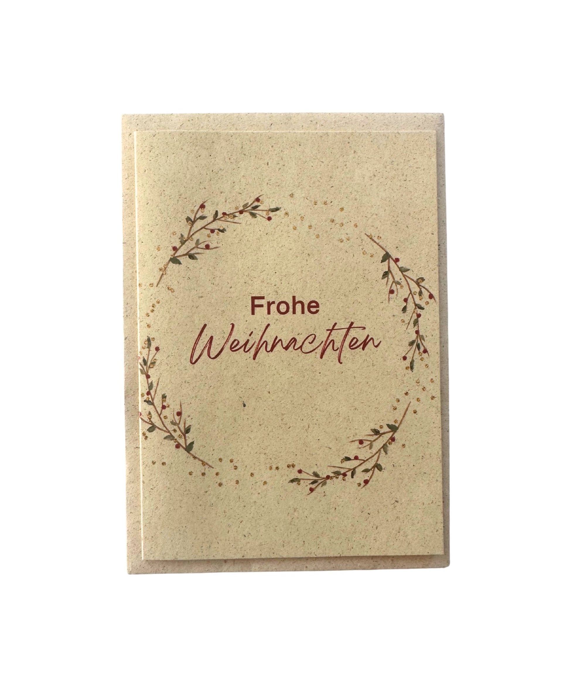 Graspapier Weihnachtskarte nachhaltig