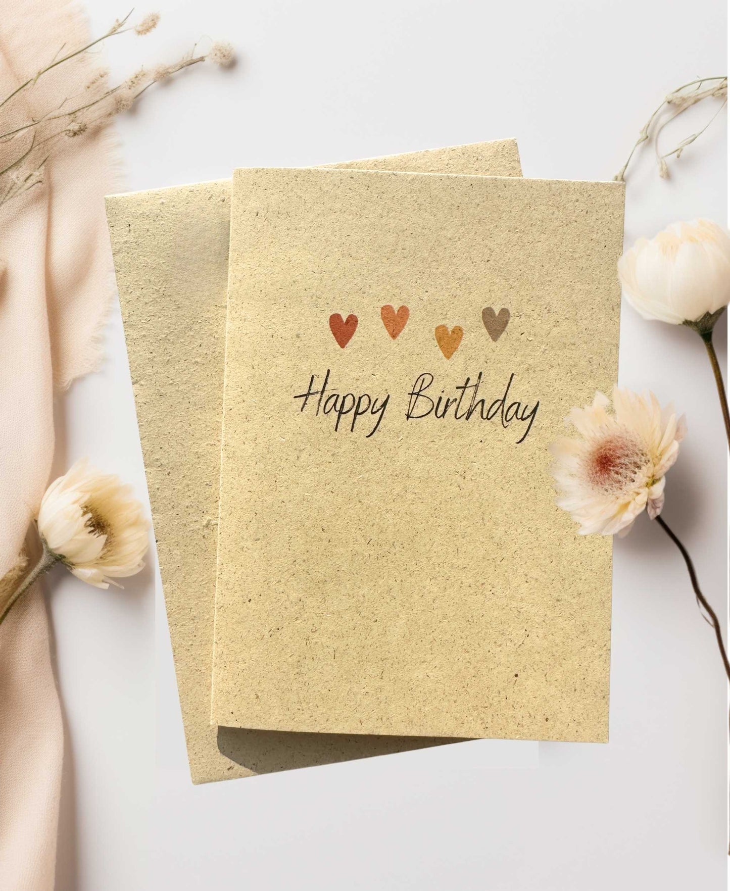 Glückwunschkarte "Happy Birthday" aus Graspapier (A6) | Nachhaltige Karte Minimalistisch