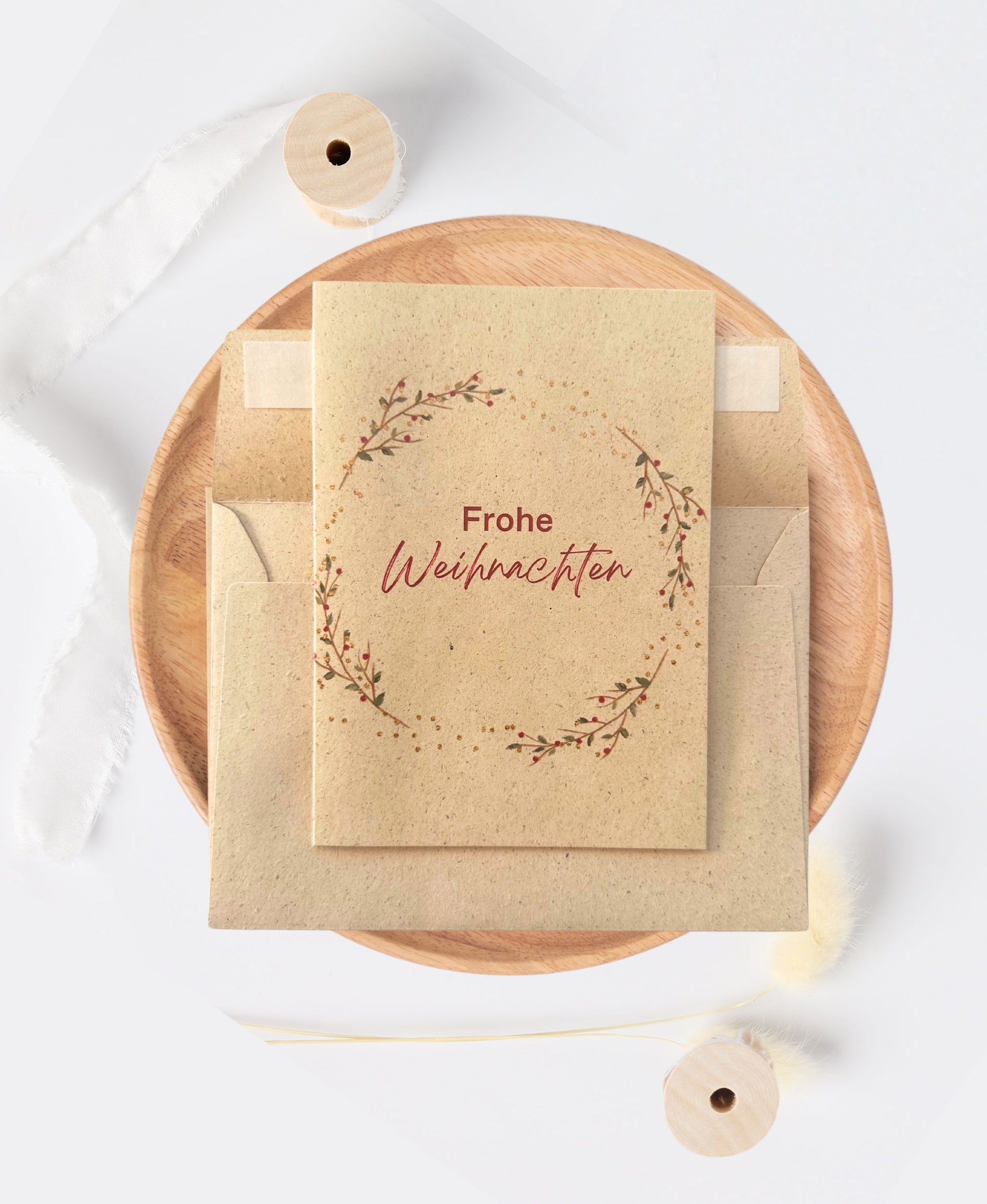 Weihnachtskarte Graspapier