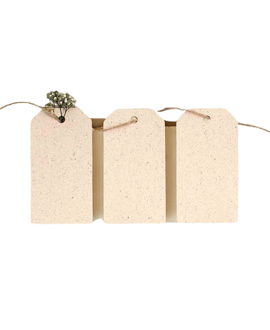 Geschenkanhänger aus Graspapier – 3-er Set