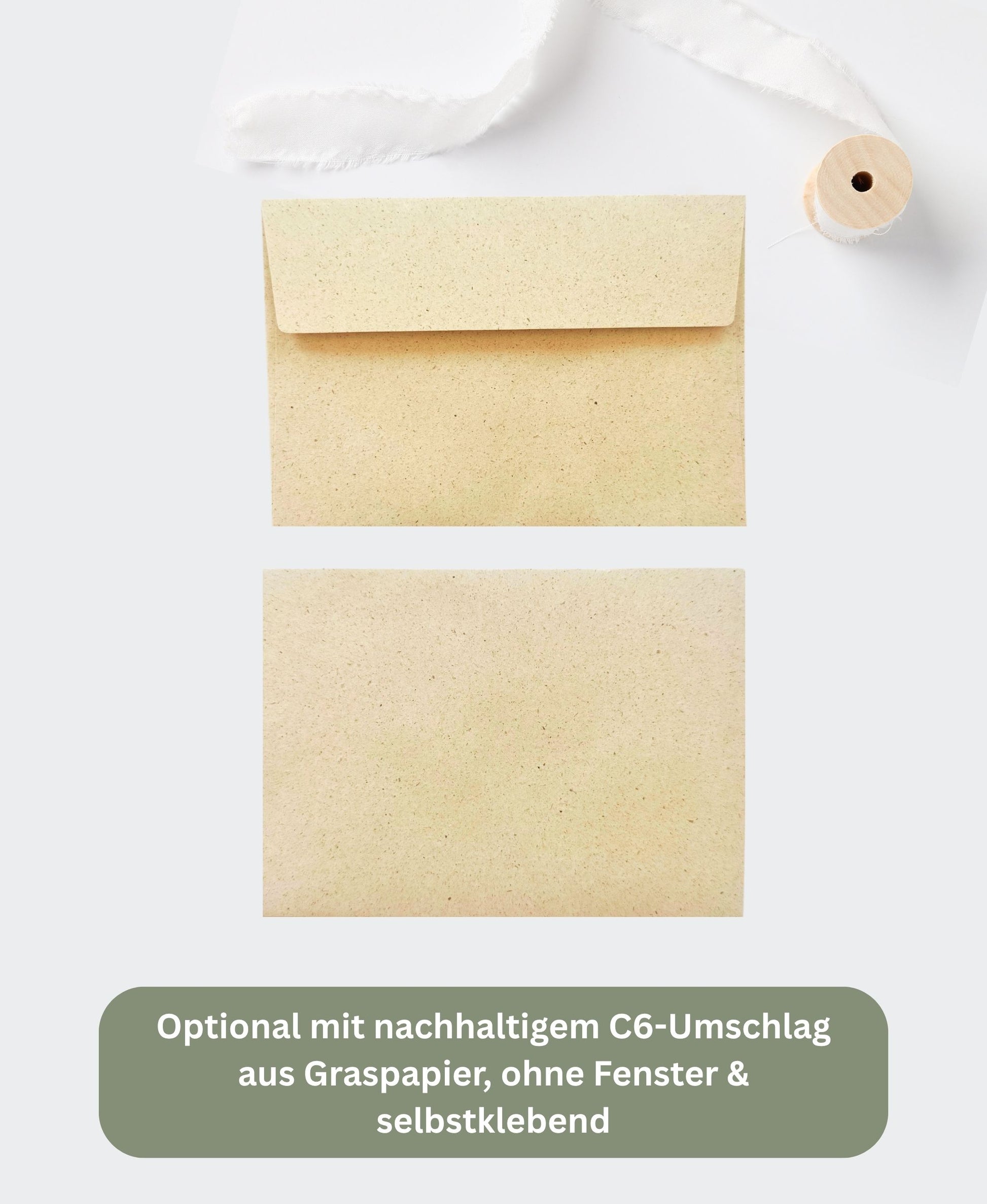 Umschlaege nachhaltig aus Graspapier, Karten & Kuvert von Papeterre