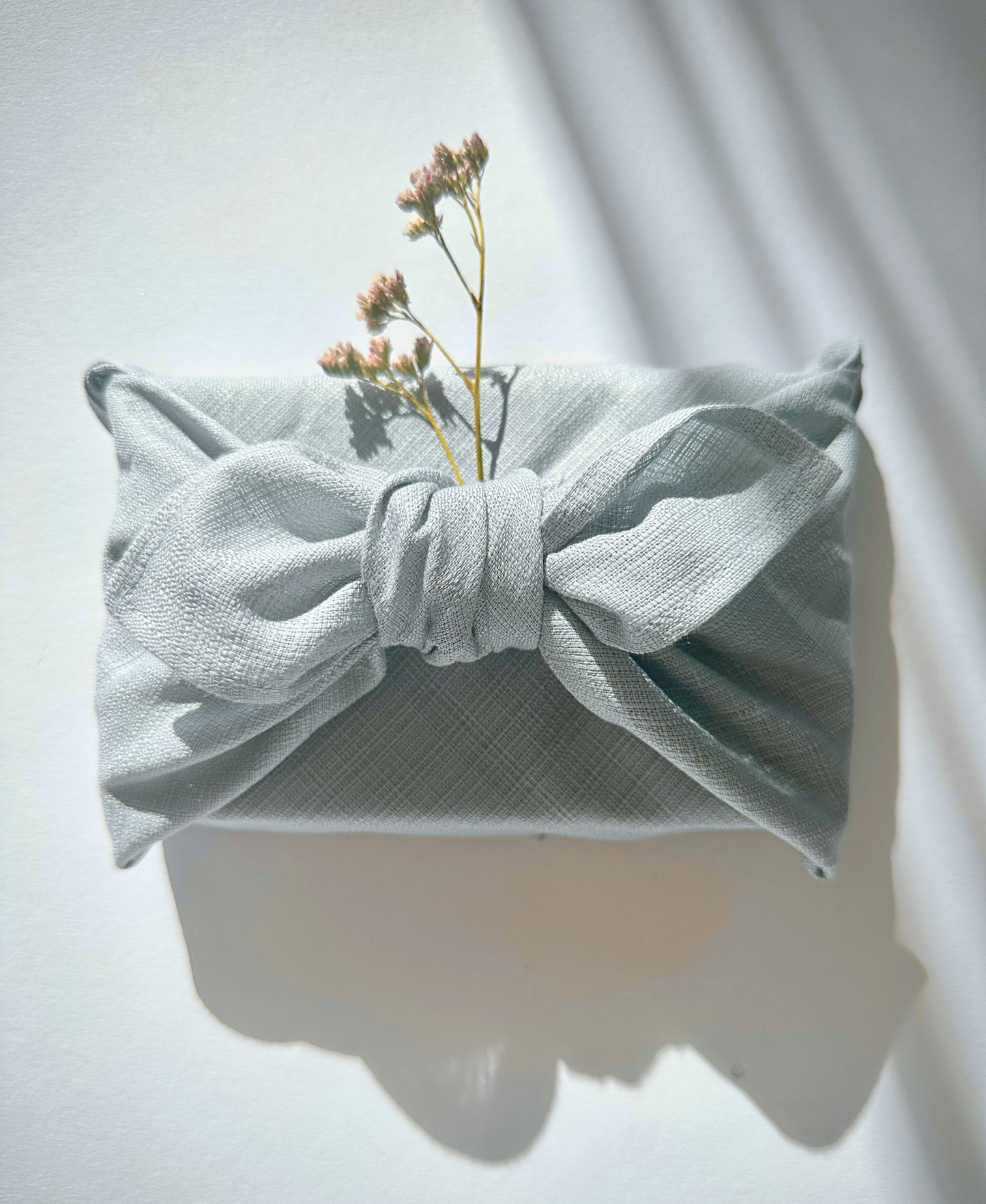 Furoshiki I nachhaltige Geschenkverpackung aus Bio-Baumwolle - Hellblau S