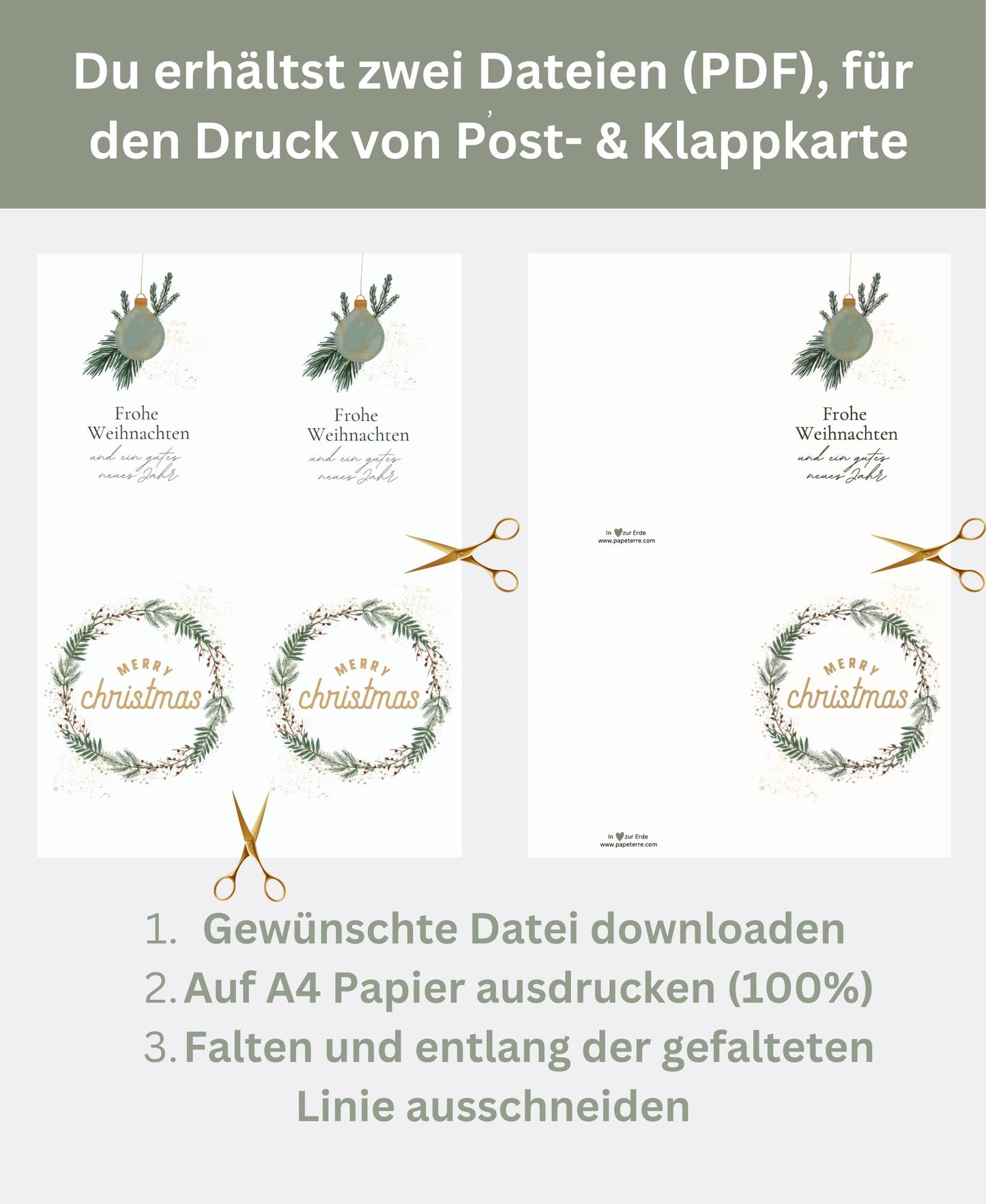 Digitale Weihnachtskarten 2-er Set