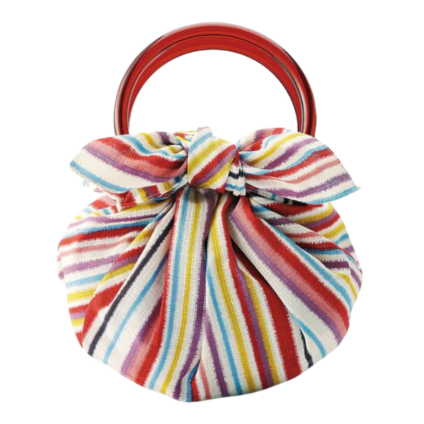 Set Furoshiki-Tuch mit Streifen und Taschenringen DIY