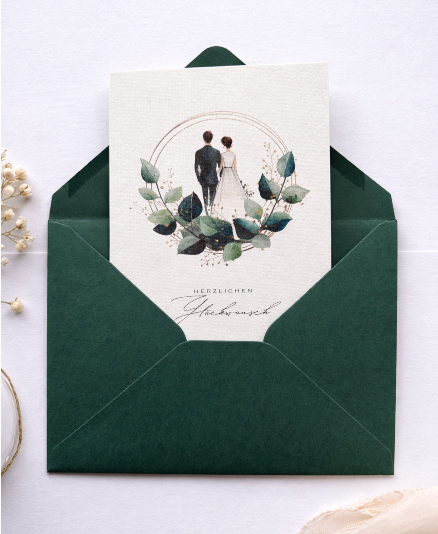 Hochzeitskarte herzlichen Glueckwunsch A6