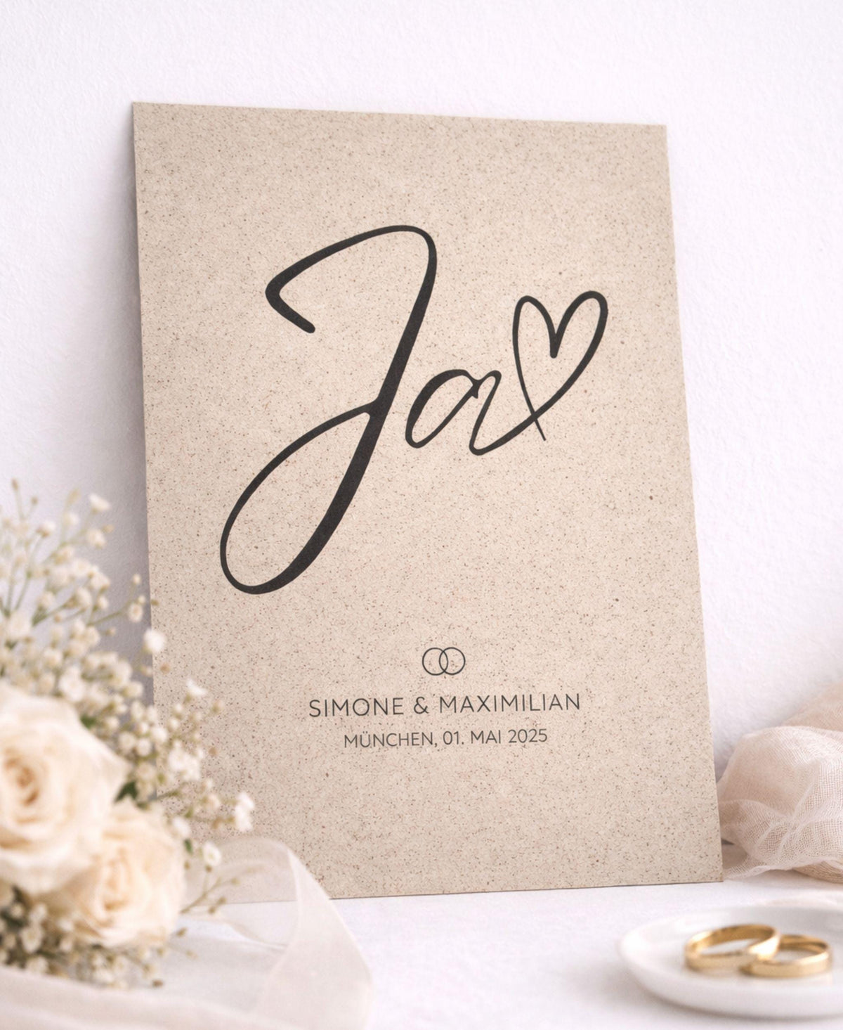 Personalisiertes Hochzeitsposter Ja A4 – nachhaltige Papeterie von Papeterre