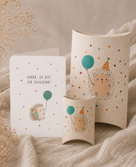 Einschulung Geschenkset mit Karte & 2 Geschenkboxen – nachhaltige Papeterie von Papeterre